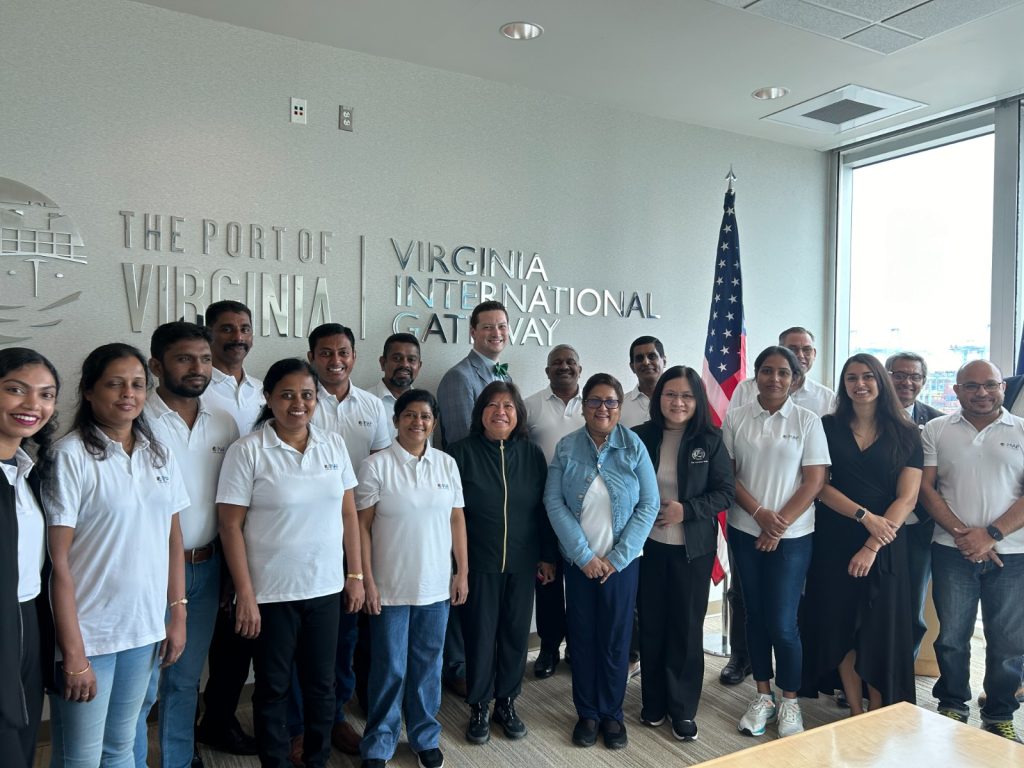 The first batch of Sri Lanka Ports Authority participants’ exchange tour to the USA – Virginia Port visit.